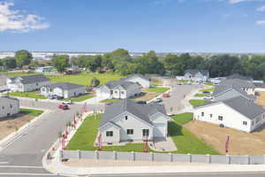 Aerial view of residential area