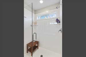 Bathroom with a shower stall
