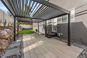 View of patio / terrace featuring a pergola