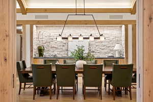 Dining room with wood finished floors