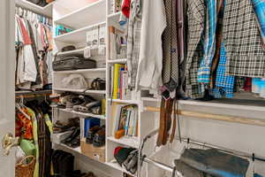 View of walk in closet