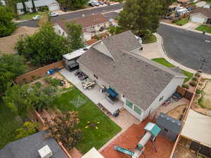 Aerial view of residential area