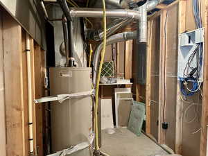Utility room with secured water heater and electric panel
