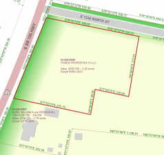 Map showing property parcels