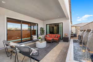 View of patio / terrace featuring an outdoor living space