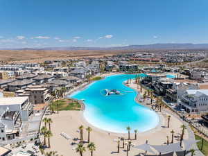 Aerial perspective of lagoon