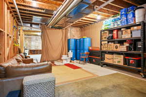 View of unfinished below grade area