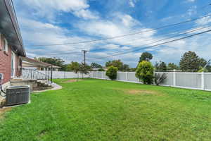 View of fenced backyard