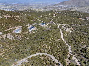 Aerial overview of property's location featuring mountains