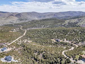 Bird's eye view of a mountain backdrop