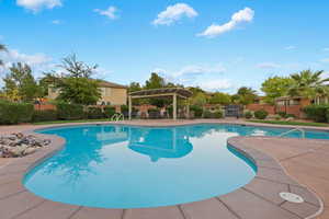 View of pool featuring a patio area