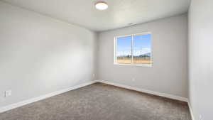 Carpeted empty room with baseboards