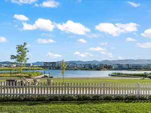 Water view featuring mountains
