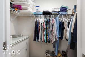 View of walk in closet