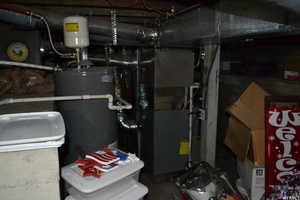 Utilities featuring water heater and heating unit