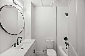 Bathroom featuring shower / bathtub combination and vanity