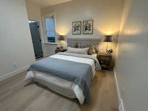 Bedroom featuring light wood finished floors