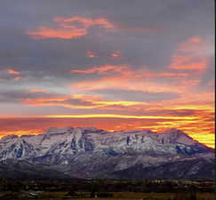 Sunset view of Mt Timpanogos from the family room