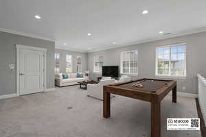 VIRTUALLY STAGED upstairs recreation/game room