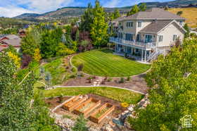 View of subject property with a mountainous background