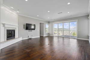 View from family room to back decking