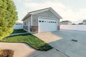 Garage with driveway