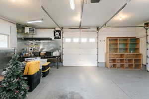 Garage with a heating unit