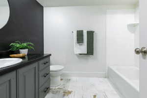 Full bath with vanity and bathtub / shower combination