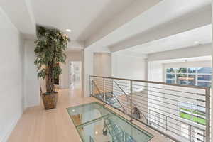 Don't miss the see-through glass in the upstairs hallways!