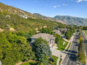 Aerial overview of property's location with mountains on Skyline Parkway