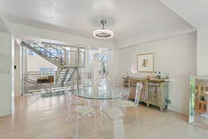 Dining space with Bamboo floors