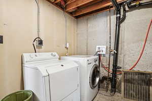 Laundry area with washing machine and dryer