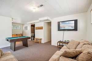 Recreation room featuring carpet floors and pool table