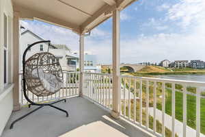 Balcony with a water view