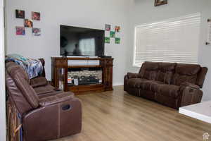 Living area featuring wood finished floors