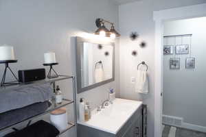 Bathroom featuring vanity