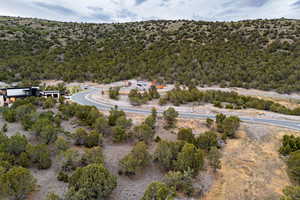Drone / aerial view of a heavily wooded area