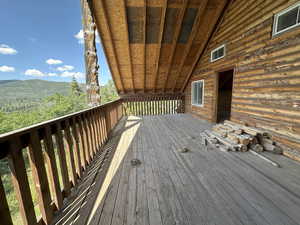 View of wooden deck