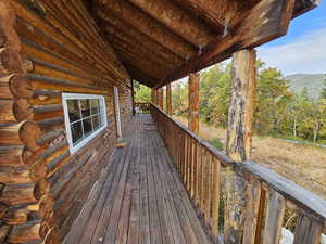 Deck with a mountain view