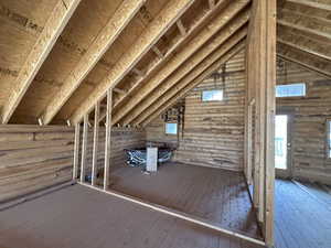 View of unfinished attic