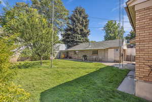 View of fenced backyard