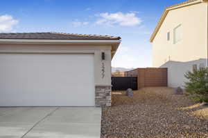 Garage with driveway