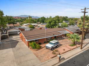 Aerial perspective of suburban area