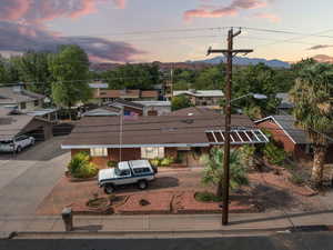 Aerial view of residential area