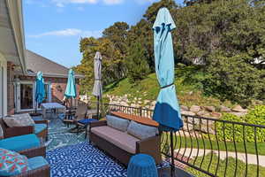 View of patio with outdoor lounge area