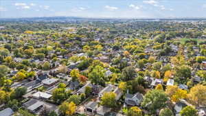 Aerial view of residential area