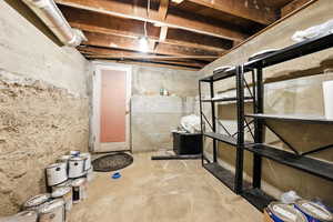 View of unfinished below grade area