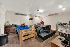 Family room used as a bedroom