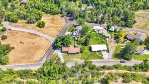 Aerial view of property and surrounding area