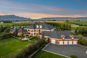 Aerial view of sparsely populated area featuring mountains